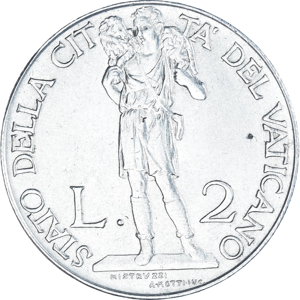 Moneta, PAŃSTWO WATYKAŃSKIE, Pius XII, 2 Lire, 1941, AU(50-53), Stal