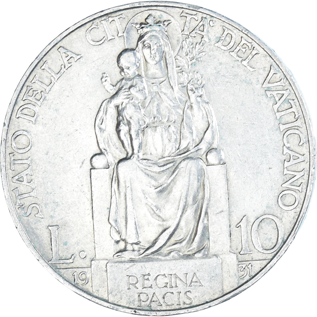 Monnaie, Cité du Vatican, Pius XI, 10 Lire, 1931, Rome, TTB, Argent, KM:8