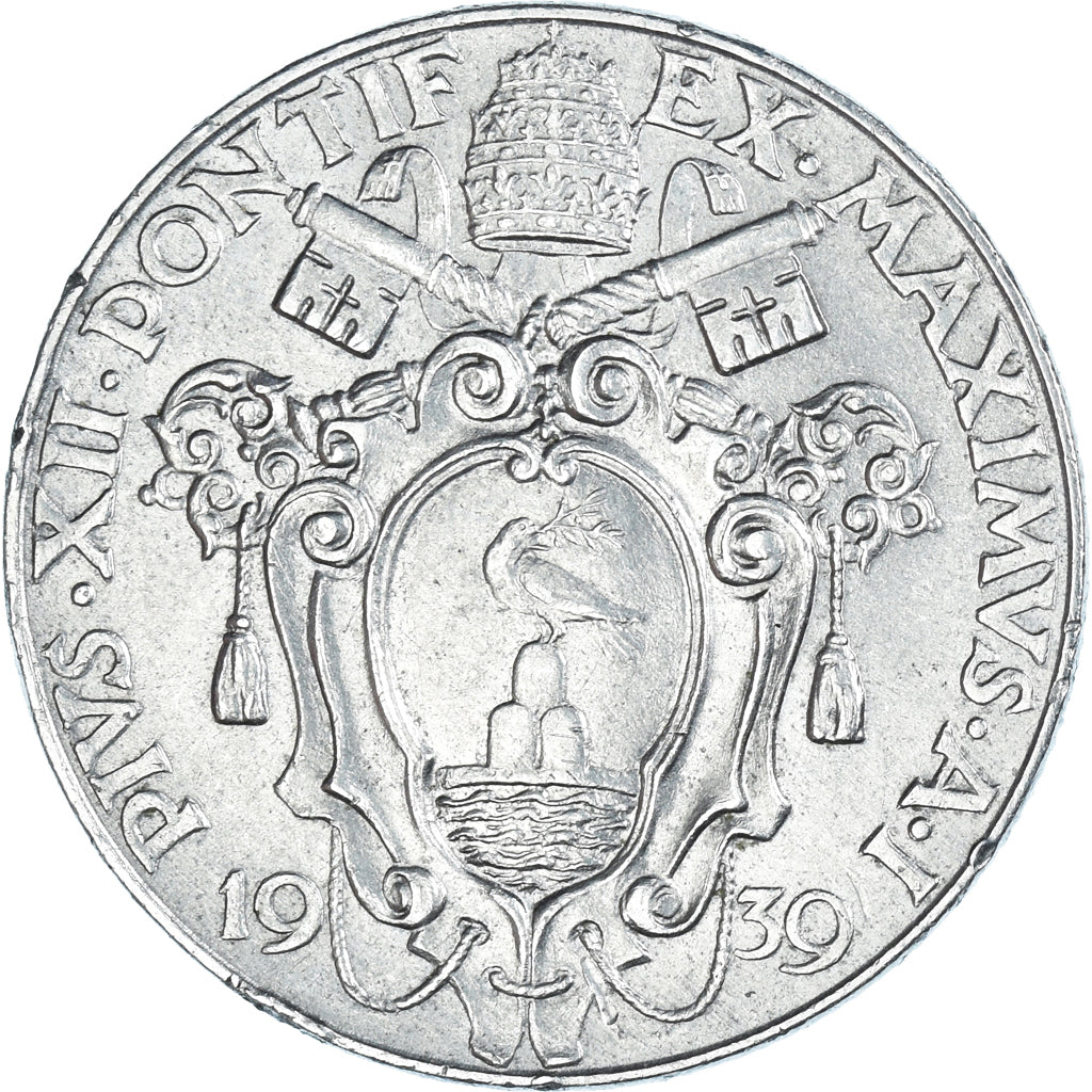 Moeda, CIDADE DO VATICANO, Pius XII, Lira, 1939, Roma, EF(40-45), Níquel, KM:26