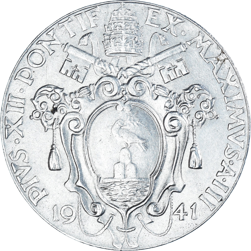 Monnaie, Cité du Vatican, Pius XII, Lira, 1941, Roma, TTB, Acier inoxydable