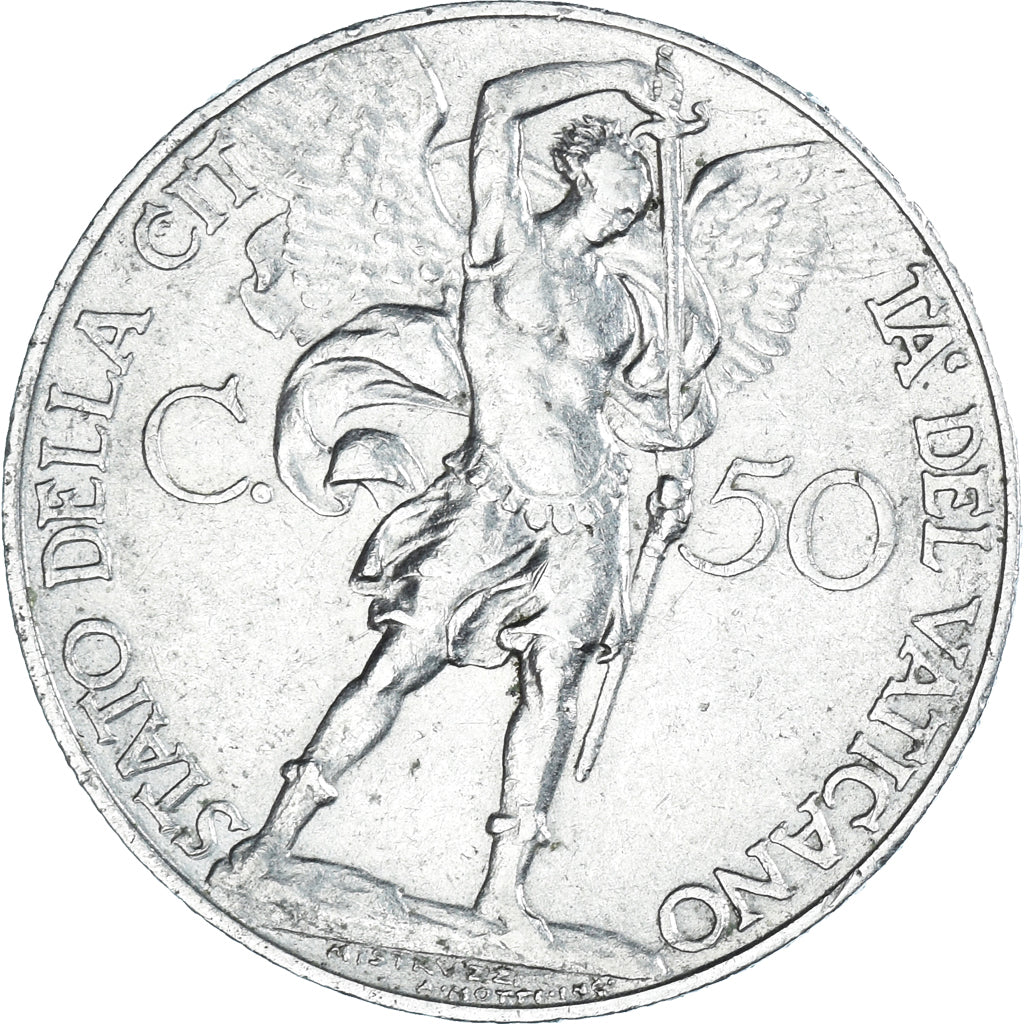 Coin, VATICAN CITY, Pius XI, 50 Centesimi, 1931, Roma, EF(40-45), Nickel, KM:4