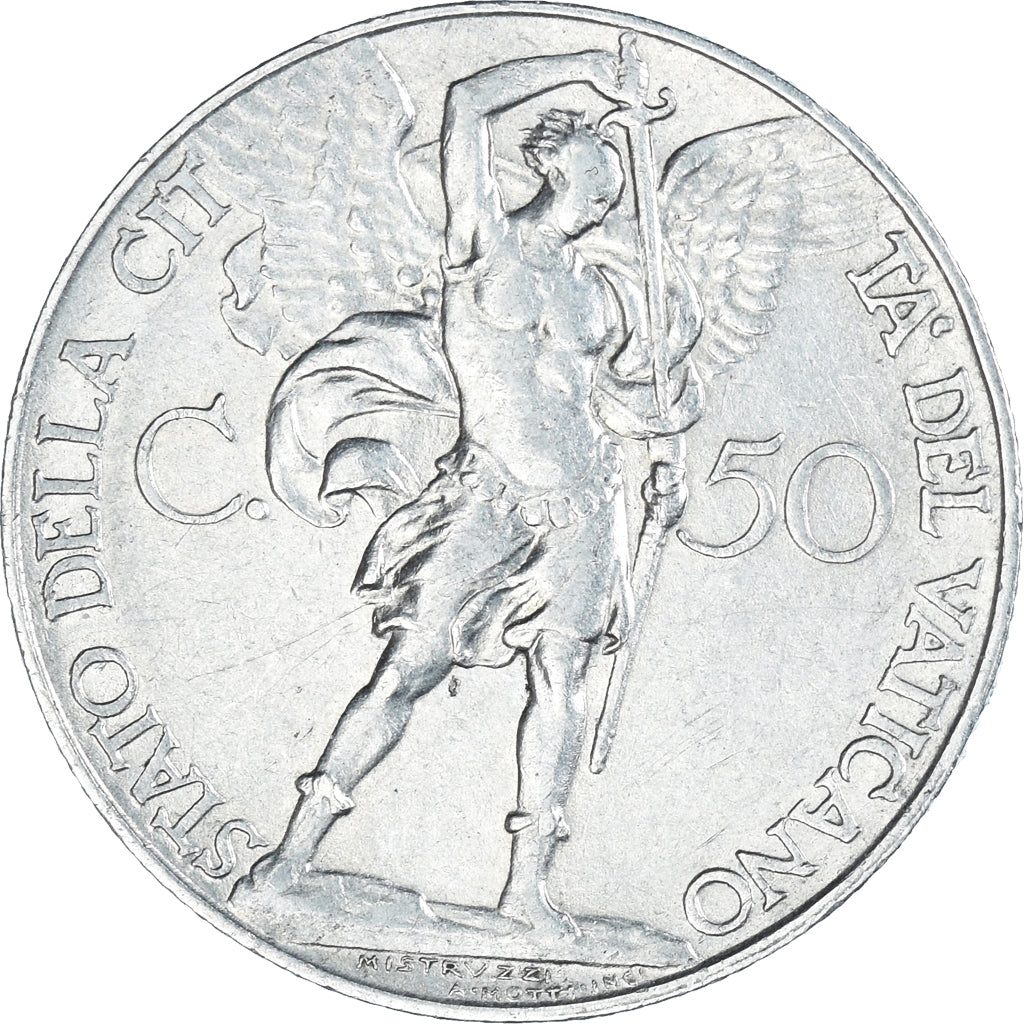 Coin, VATICAN CITY, Pius XI, 50 Centesimi, 1936, Roma, EF(40-45), Nickel, KM:4