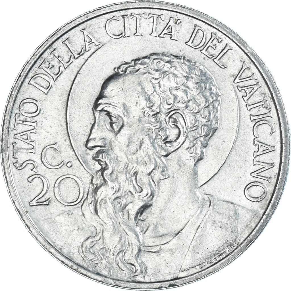Monnaie, Cité du Vatican, Pius XI, 20 Centesimi, 1933-1934, Roma, TTB, Nickel