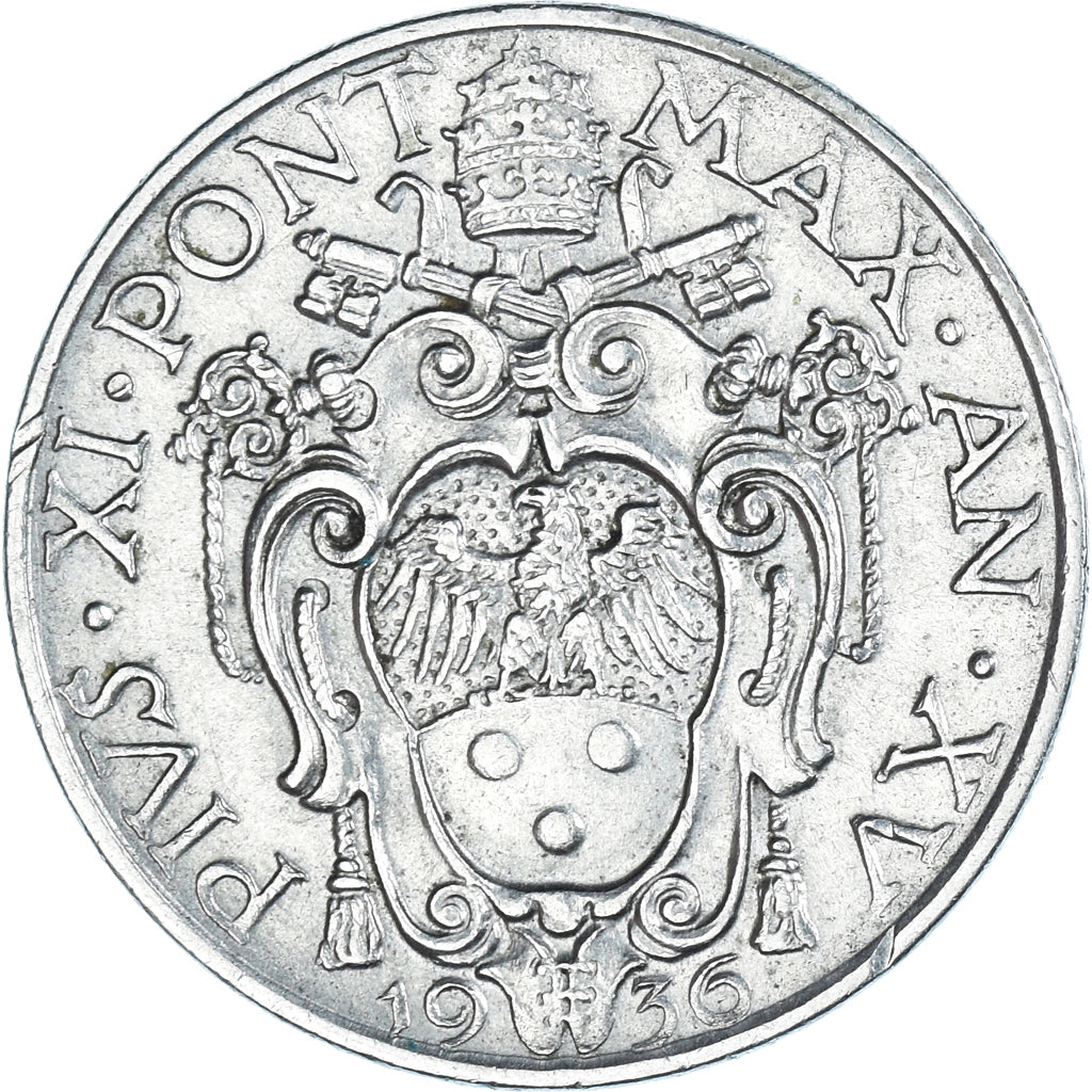 Monnaie, Cité du Vatican, Pius XI, 20 Centesimi, 1936, Roma, TTB, Nickel, KM:3