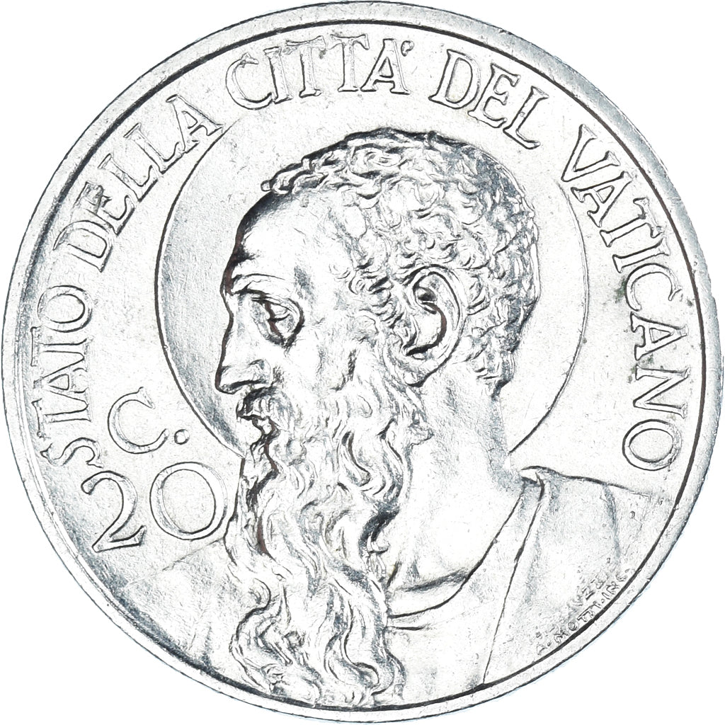 Monnaie, Cité du Vatican, Pius XII, 20 Centesimi, 1939, Roma, SPL, Nickel