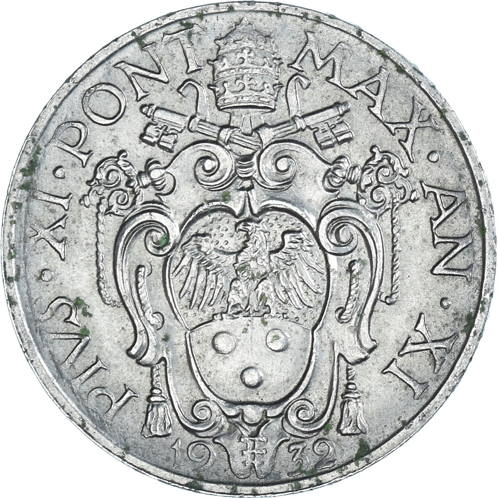 Coin, VATICAN CITY, Pius XI, 20 Centesimi, 1932, Rome, EF(40-45), Nickel, KM:3