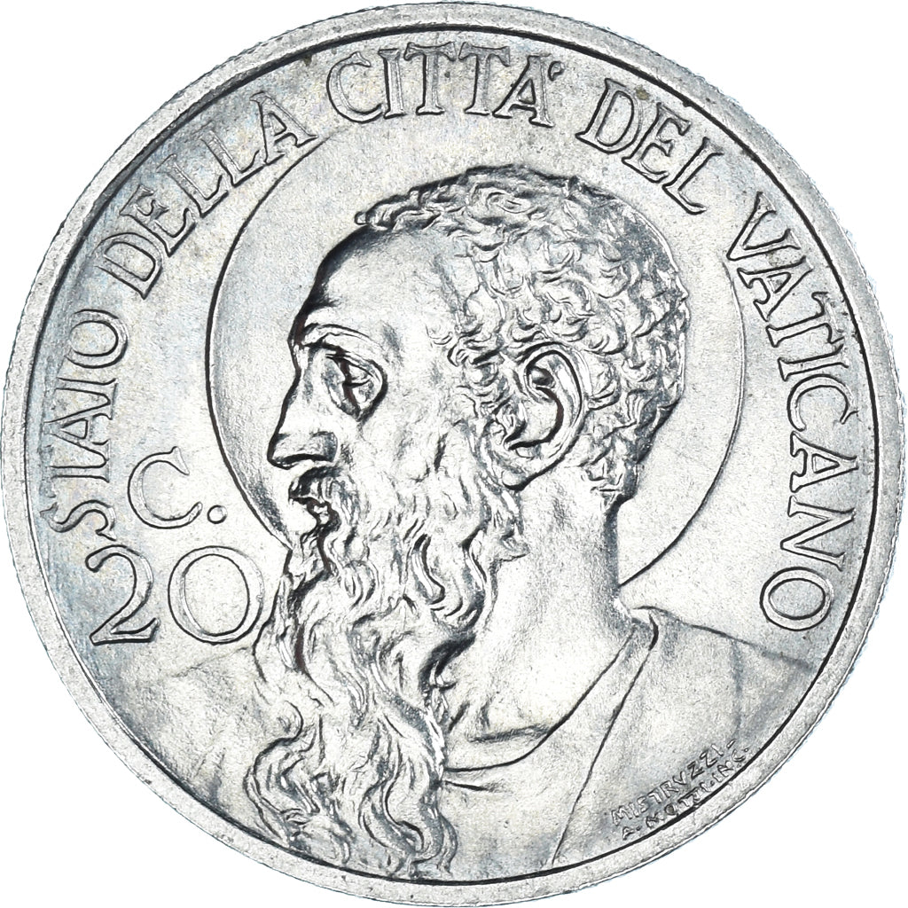 Coin, VATICAN CITY, Pius XI, 20 Centesimi, 1932, Rome, EF(40-45), Nickel, KM:3