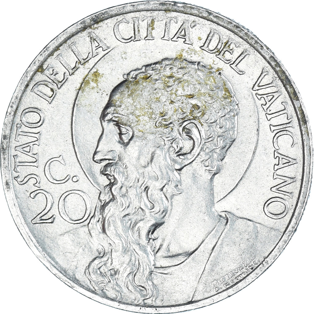 Coin, VATICAN CITY, Pius XI, 20 Centesimi, 1934, Roma, EF(40-45), Nickel, KM:3