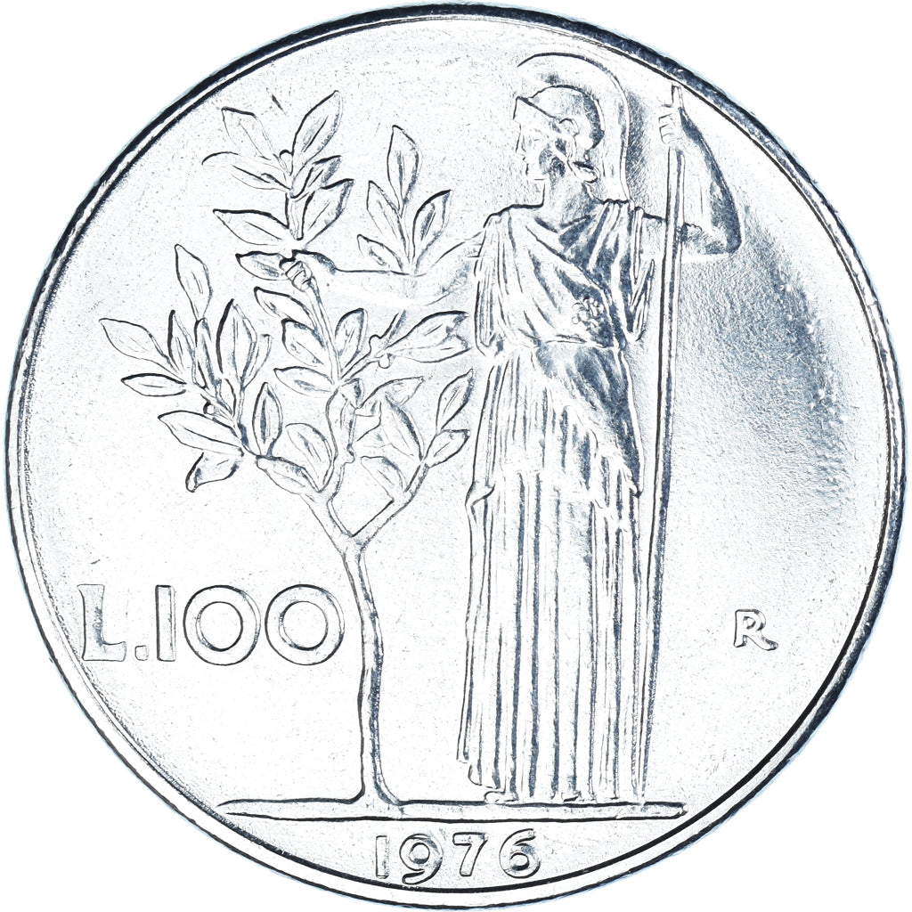 Munten, Italië, 100 Lire, 1976, Rome, UNC-, Stainless Steel, KM:96.1