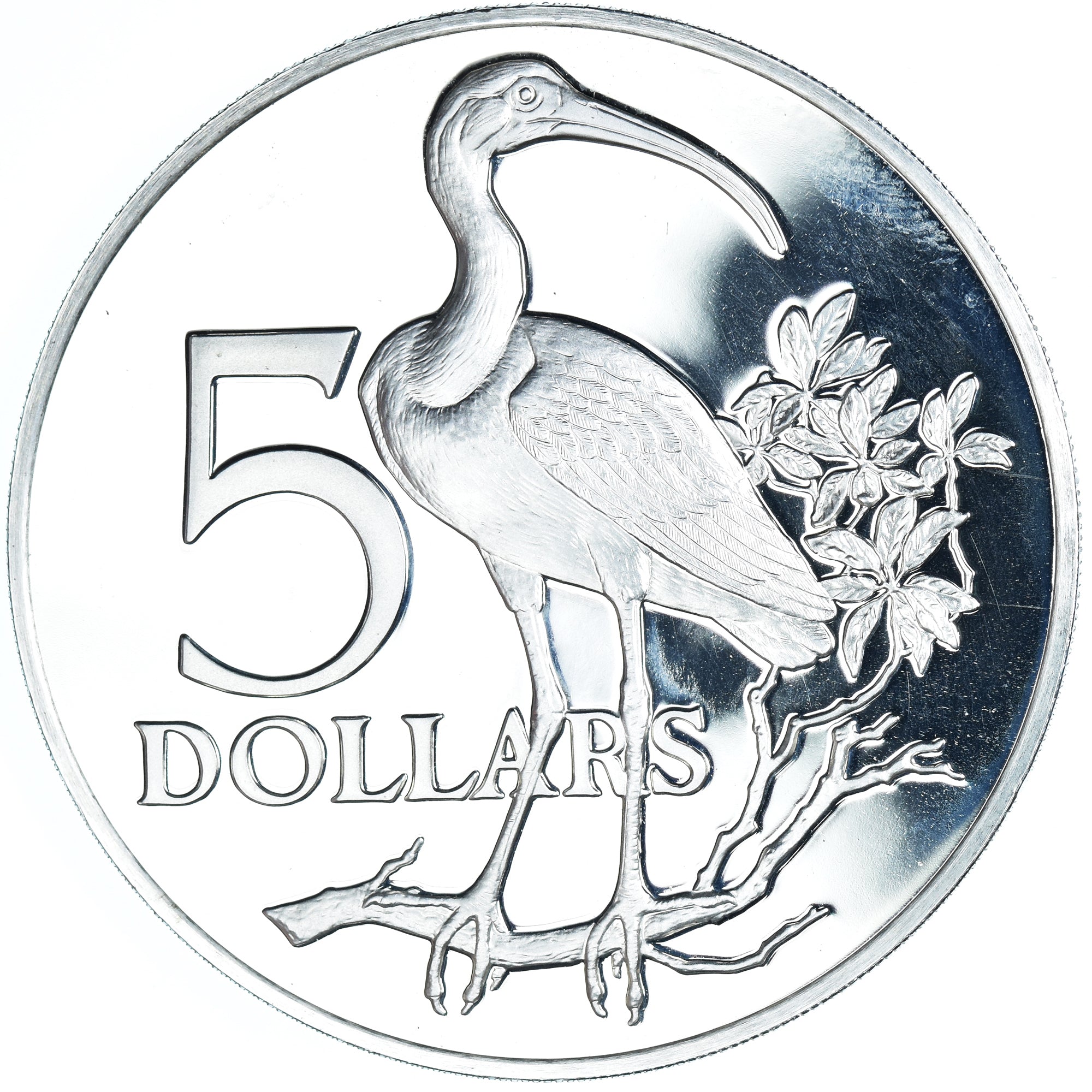 Coin, TRINIDAD & TOBAGO, 5 Dollars, 1976, Franklin Mint, BE, MS(65-70), Silver