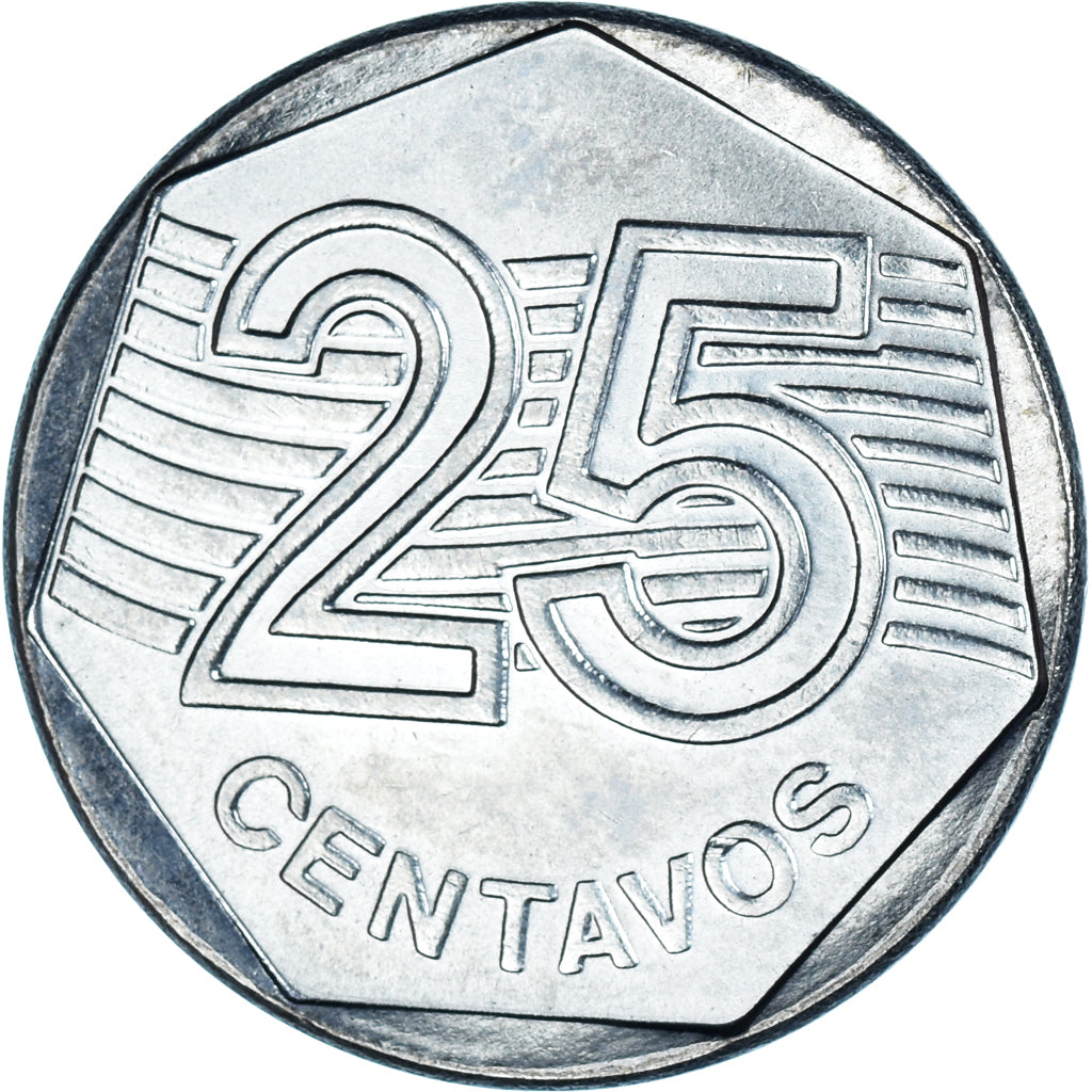 Moneda, Brasil, 25 Centavos, 1995, 50th Anniversary - FAO, SC, Acero inoxidable