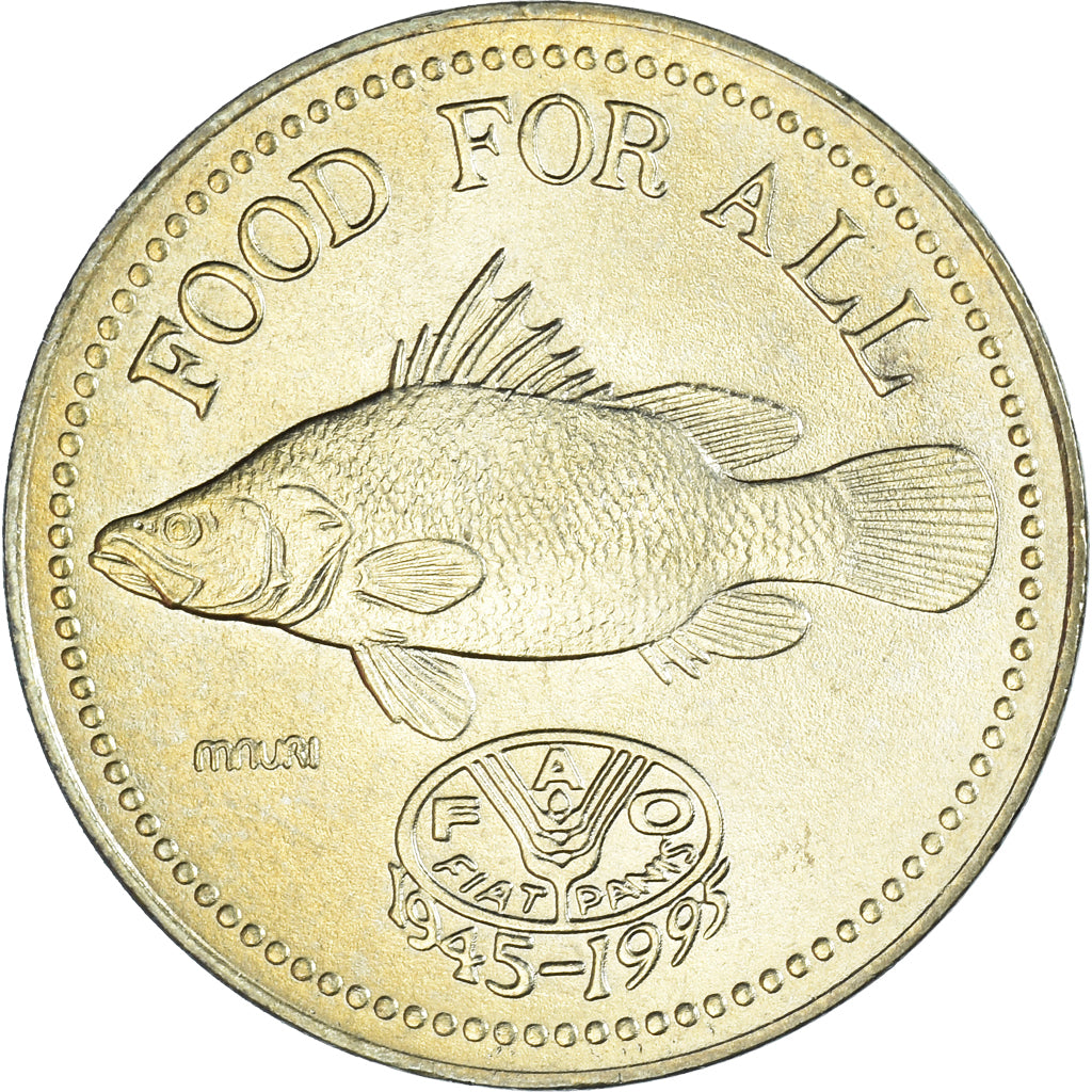 Coin, Uganda, 200 Shillings, 1995, 50 Years - FAO.Food For All., MS(63)