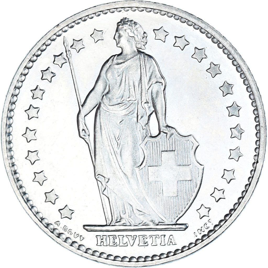 Moneta, Szwajcaria, Franc, 1976, Bern, BE, MS(63), Miedź-Nikiel, KM:24a.1