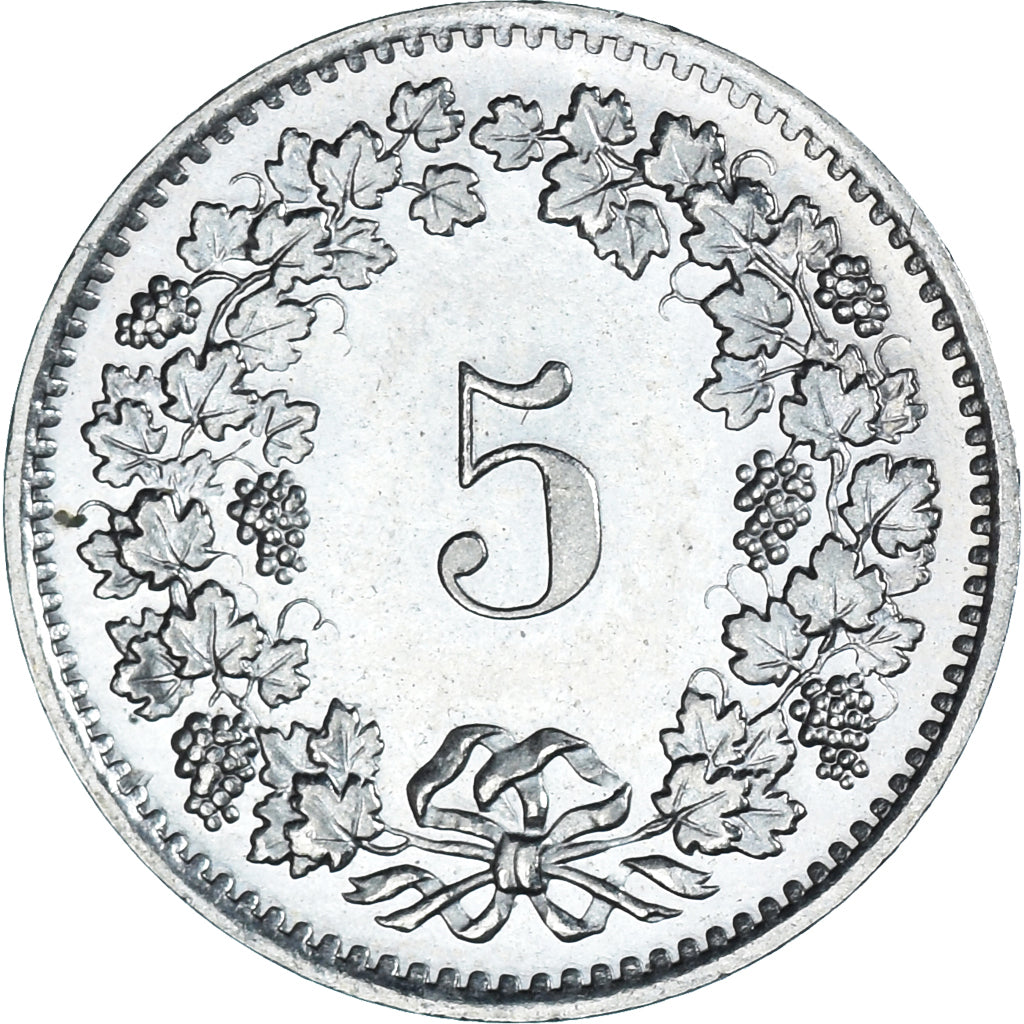 Moneta, Szwajcaria, 5 Rappen, 1976, Bern, BE, MS(63), Miedź-Nikiel, KM:26
