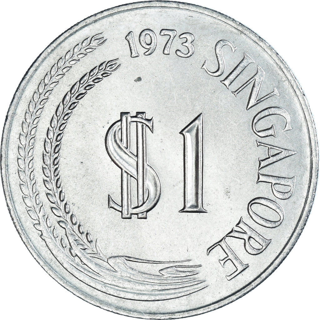 Coin, Singapore, Dollar, 1973, Singapore Mint, MS(63), Copper-nickel, KM:6