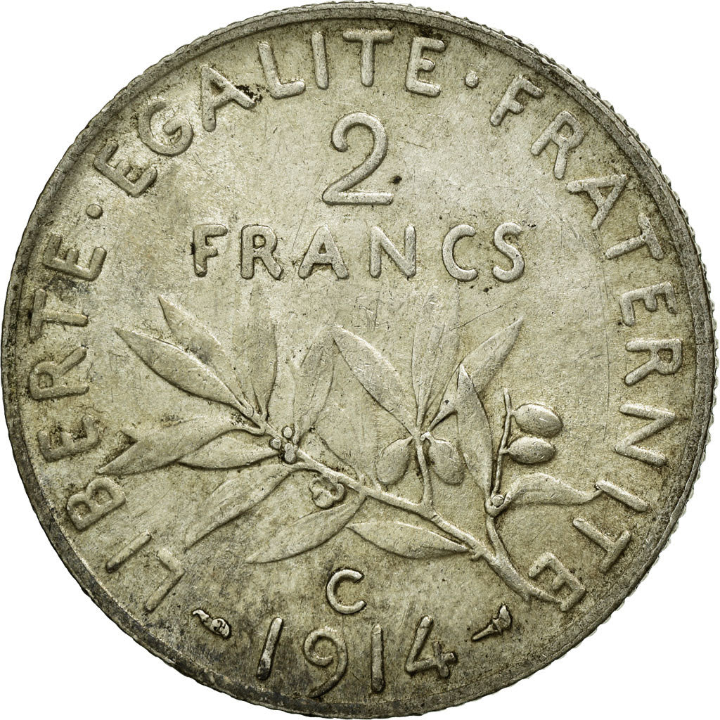 Moneta, Francia, Semeuse, 2 Francs, 1914, Castelsarrasin, SPL-, Argento