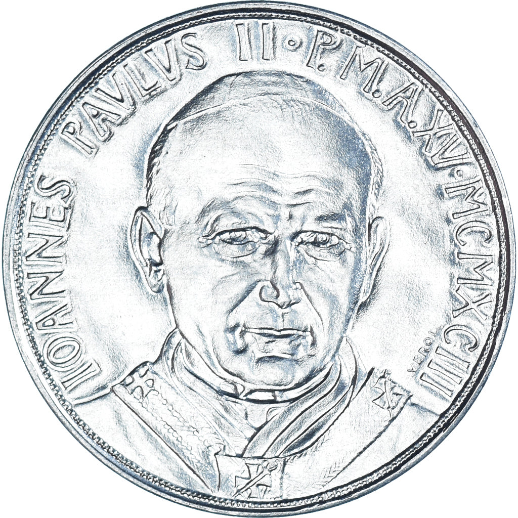 Münze, Vatikanstadt, John Paul II, 10 Lire, 1993, FDC, STGL, Aluminium, KM:244