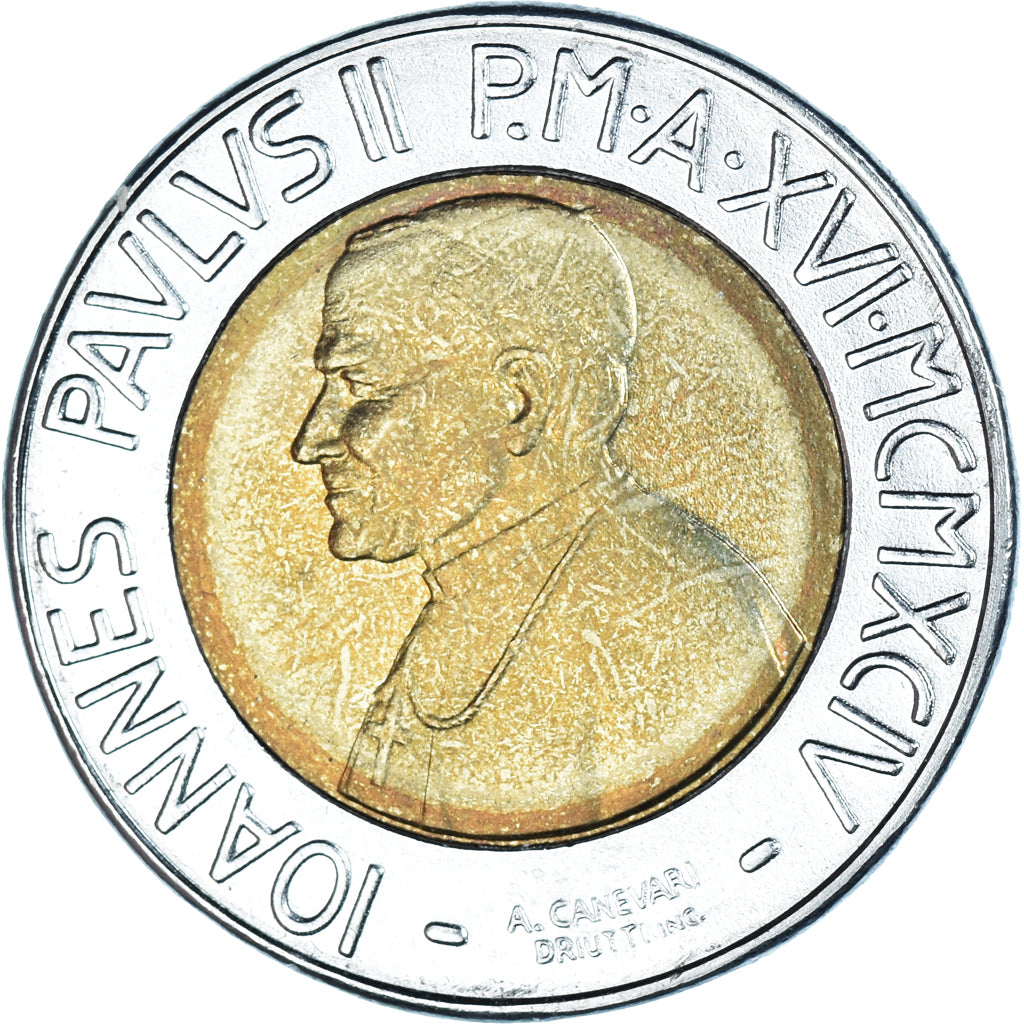 Coin, VATICAN CITY, John Paul II, 500 Lire, 1994, FDC, MS(65-70), Bi-Metallic