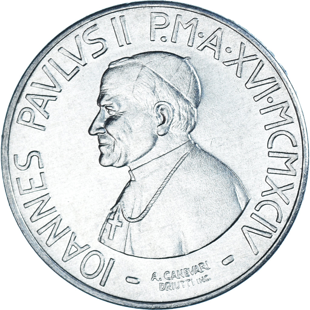 Coin, VATICAN CITY, John Paul II, 10 Lire, 1994, MS(65-70), Aluminum, KM:252