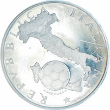 Moeda, Itália, 500 Lire, 1986, Mondial FIFA de Mexico.BE, MS(65-70), Prata
