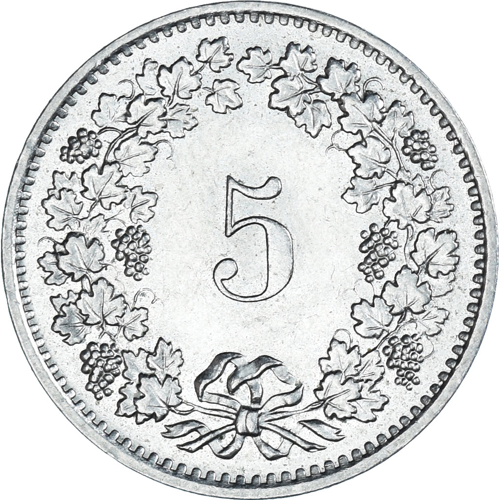 Coin, Switzerland, 5 Rappen, 1976, Bern, AU(50-53), Copper-nickel, KM:26
