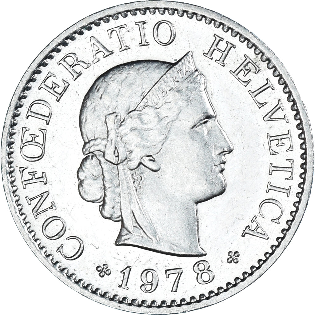Moneta, Szwajcaria, 5 Rappen, 1978, Bern, AU(50-53), Miedź-Nikiel, KM:26