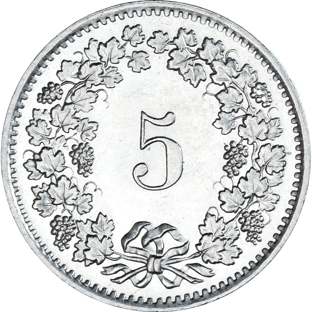 Moneta, Szwajcaria, 5 Rappen, 1979, Bern, AU(50-53), Miedź-Nikiel, KM:26