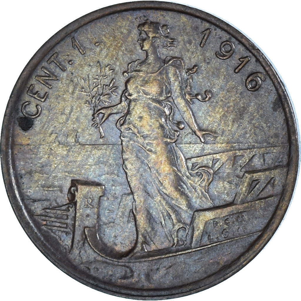 Coin, Italy, Centesimo, 1916, Rome, AU(50-53), Copper, KM:40