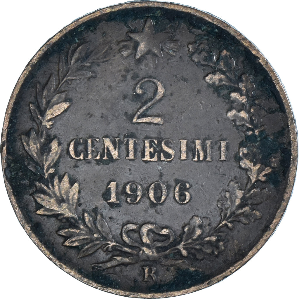 Coin, Italy, Vittorio Emanuele III, 2 Centesimi, 1906, Rome, VF(20-25), Bronze