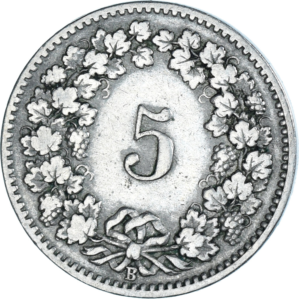 Moneda, Suiza, 5 Rappen, 1906, Bern, BC+, Cobre - níquel, KM:26