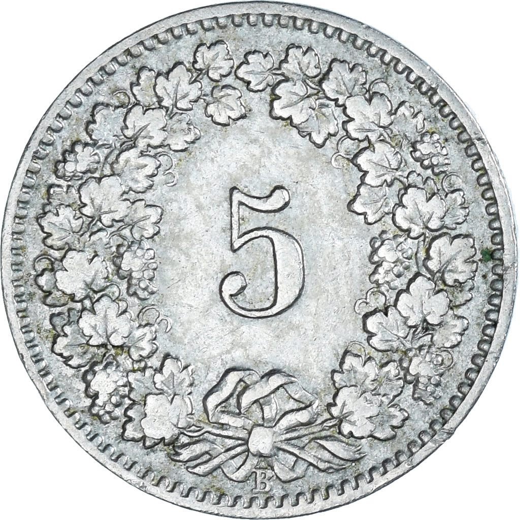 Munten, Zwitserland, 5 Rappen, 1908, Bern, FR, Cupro-nikkel, KM:26