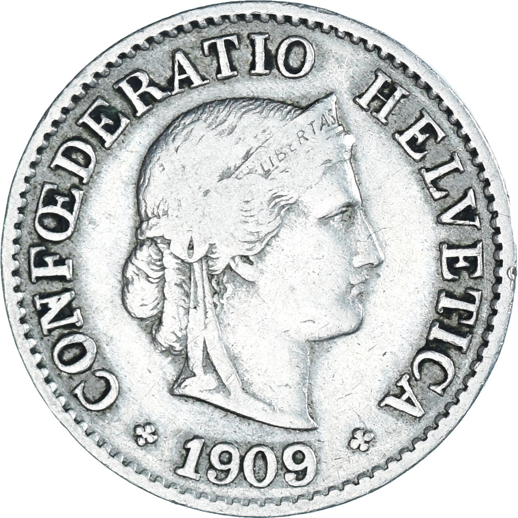 Munten, Zwitserland, 5 Rappen, 1909, Bern, FR, Cupro-nikkel, KM:26