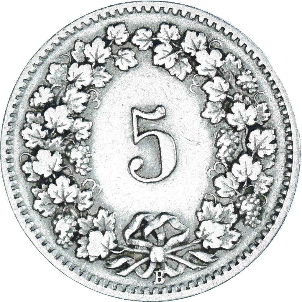 Munten, Zwitserland, 5 Rappen, 1909, Bern, FR, Cupro-nikkel, KM:26
