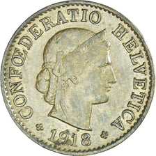 Coin, Switzerland, 5 Rappen, 1918, Bern, EF(40-45), Brass, KM:26a