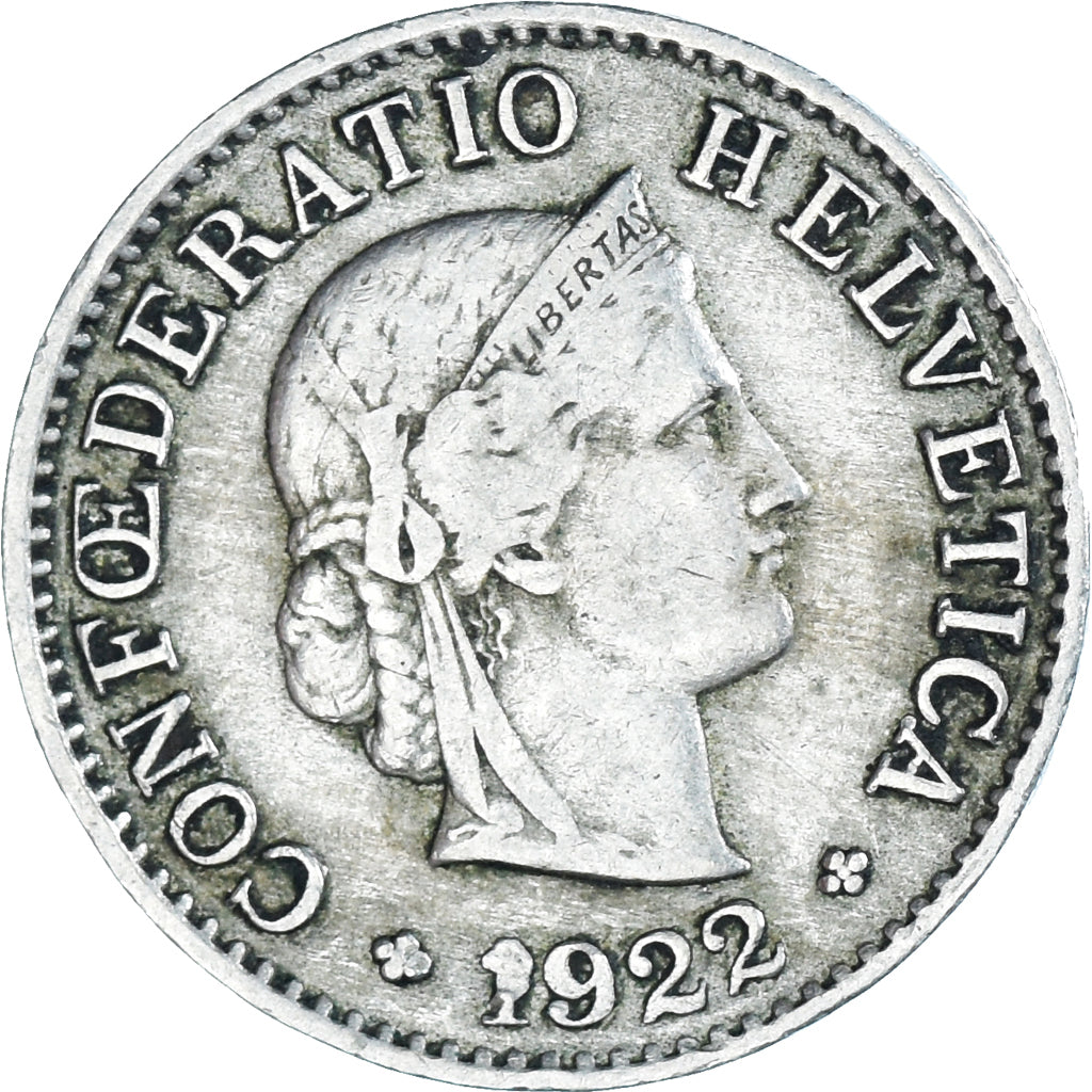 Munten, Zwitserland, 5 Rappen, 1922, Bern, FR, Cupro-nikkel, KM:26