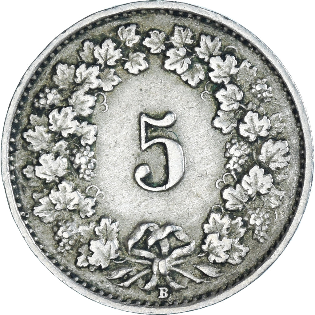 Munten, Zwitserland, 5 Rappen, 1922, Bern, FR, Cupro-nikkel, KM:26