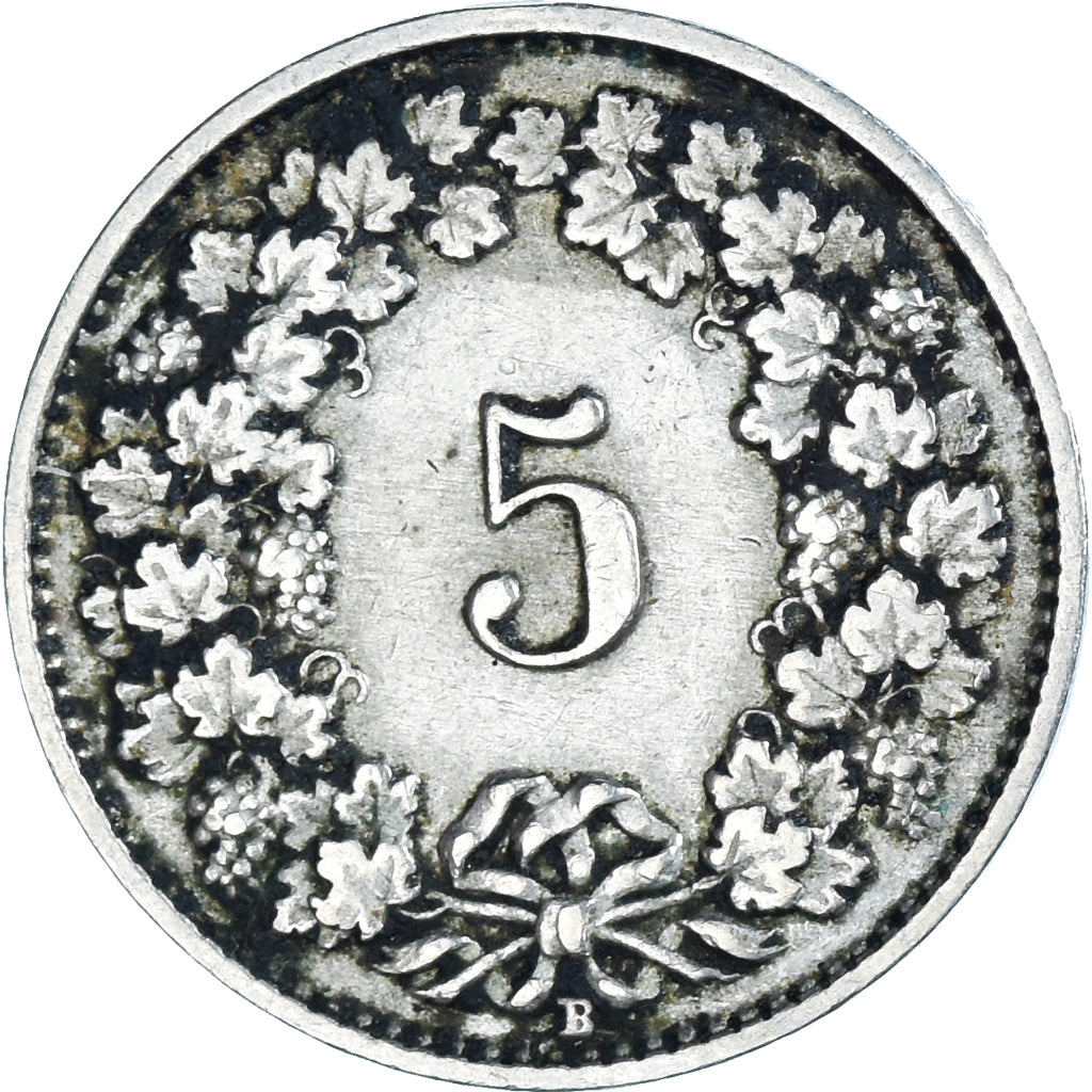 Munten, Zwitserland, 5 Rappen, 1929, Bern, FR, Cupro-nikkel, KM:26