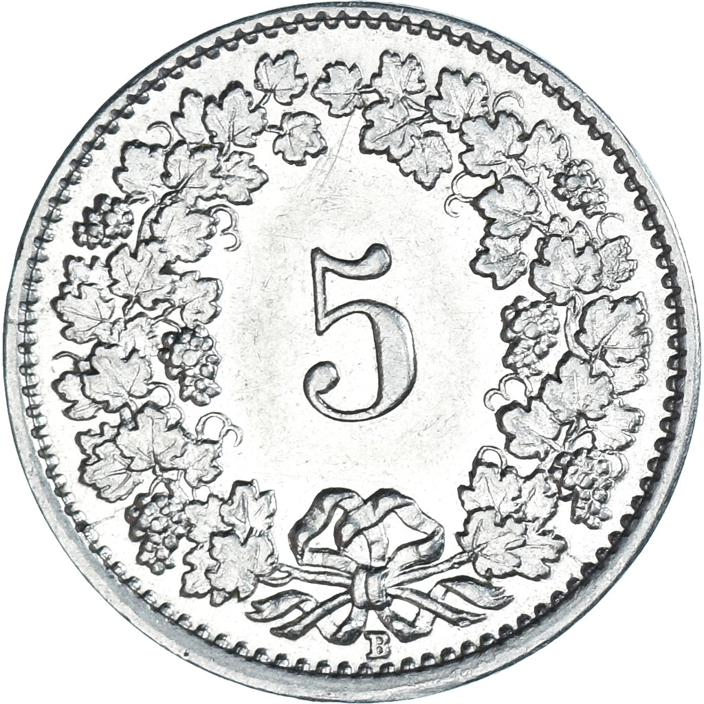 Munten, Zwitserland, 5 Rappen, 1937, Bern, ZF, Nickel, KM:26b