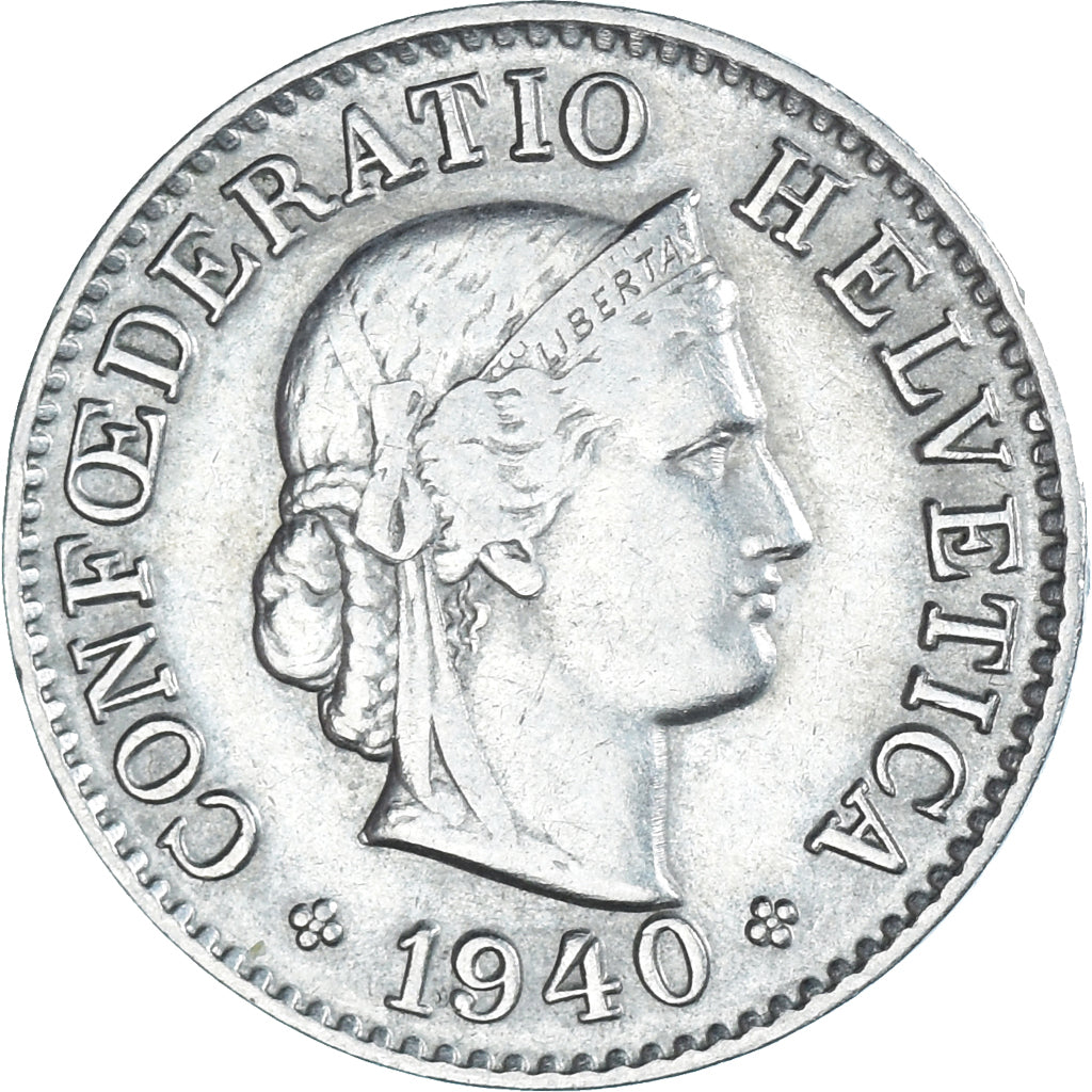Coin, Switzerland, 5 Rappen, 1940, Bern, VF(30-35), Copper-nickel, KM:26