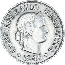 Coin, Switzerland, 5 Rappen, 1940, Bern, VF(30-35), Copper-nickel, KM:26