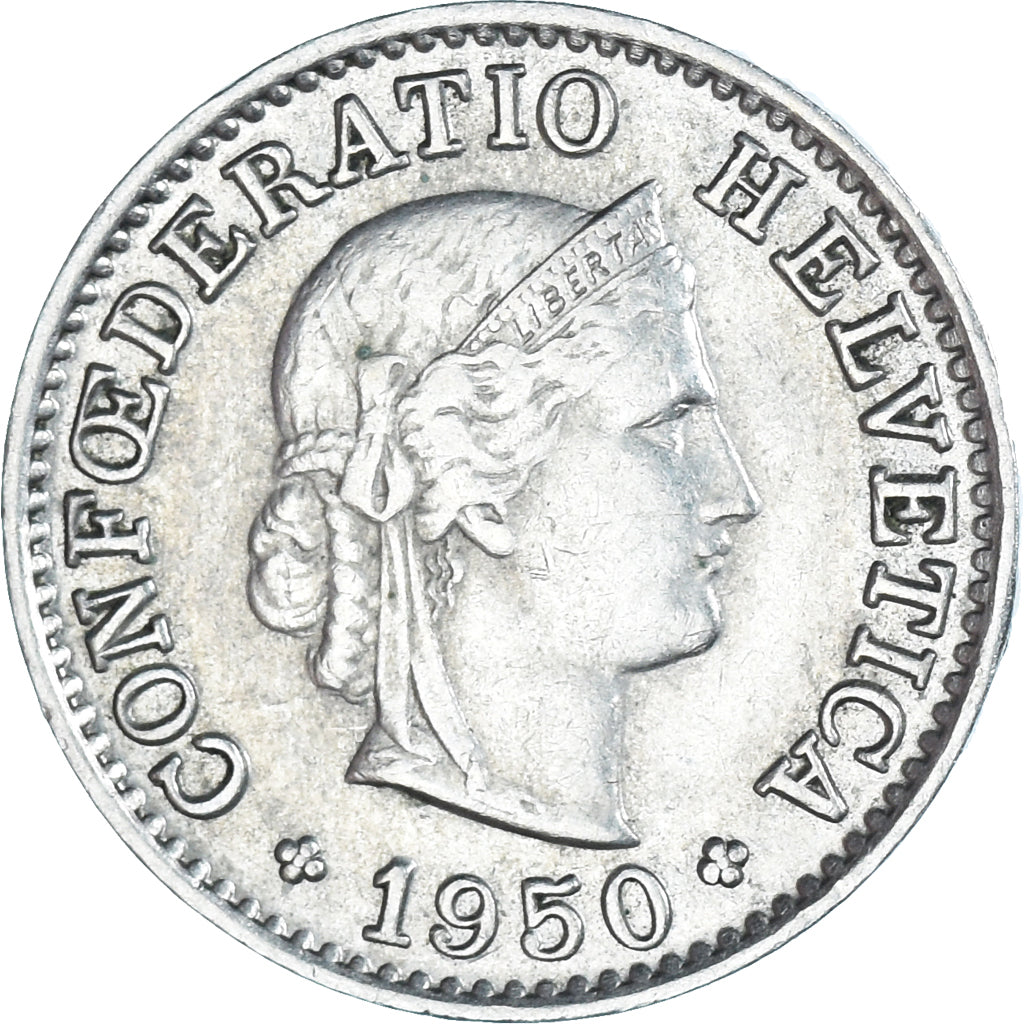 Coin, Switzerland, 5 Rappen, 1950, Bern, EF(40-45), Copper-nickel, KM:26