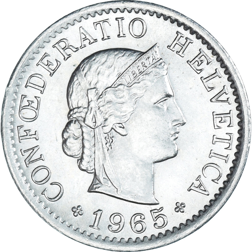 Coin, Switzerland, 5 Rappen, 1965, Bern, EF(40-45), Copper-nickel, KM:26
