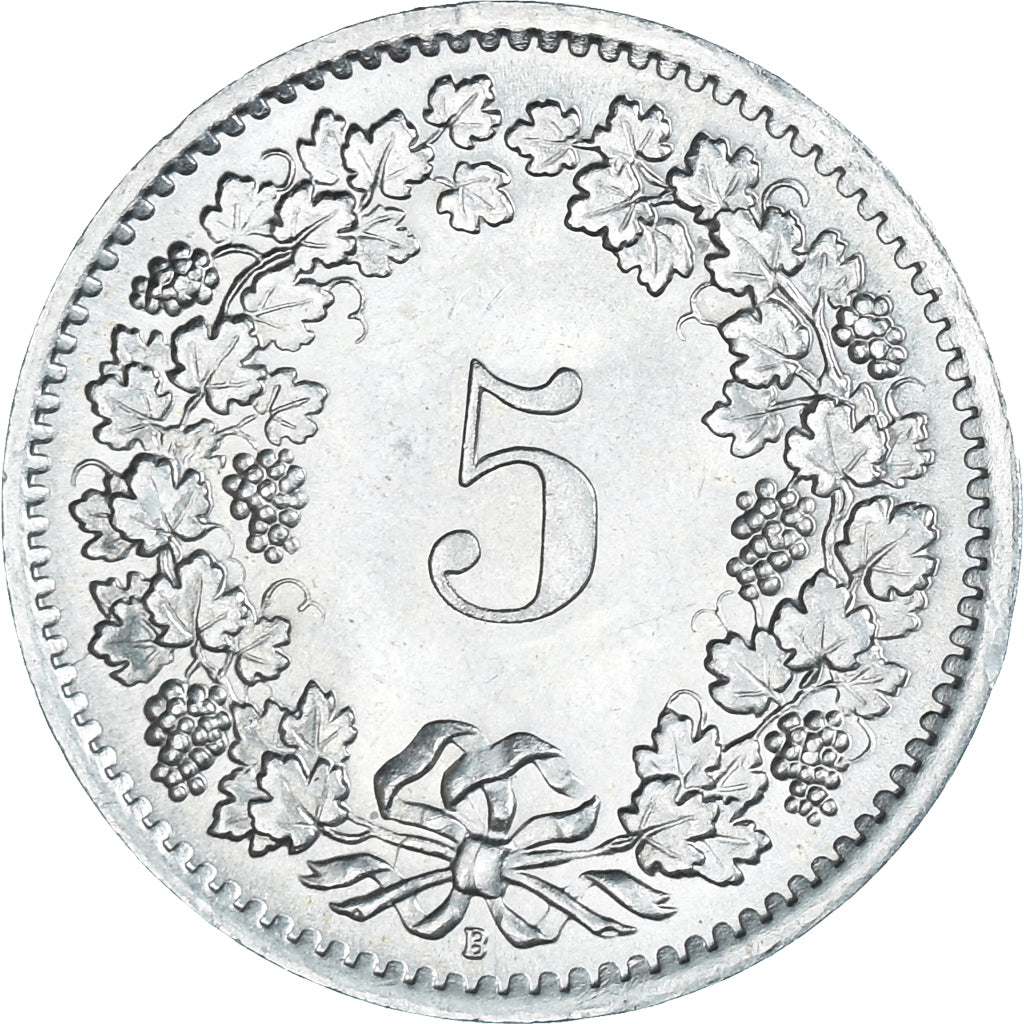 Coin, Switzerland, 5 Rappen, 1965, Bern, EF(40-45), Copper-nickel, KM:26