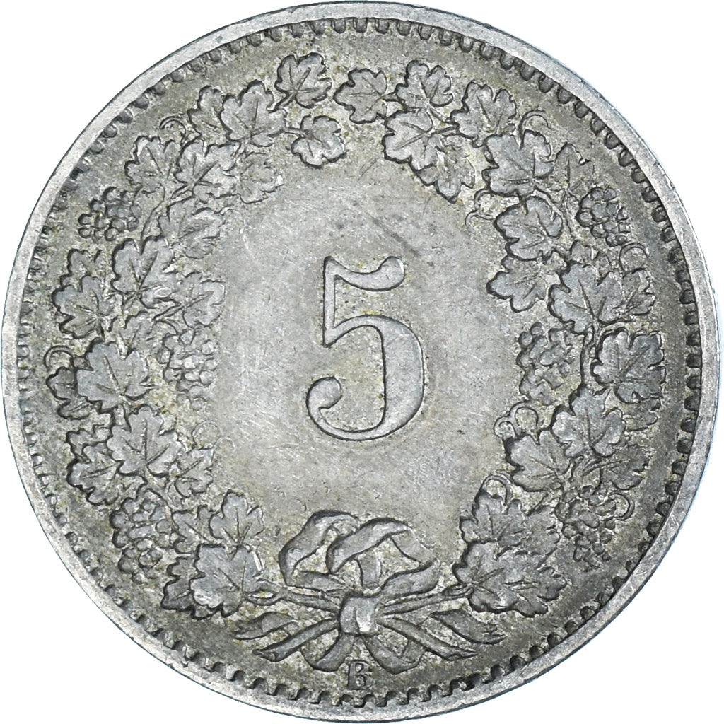 Moneta, Svizzera, 5 Rappen, 1880, Bern, MB, Rame-nichel, KM:26