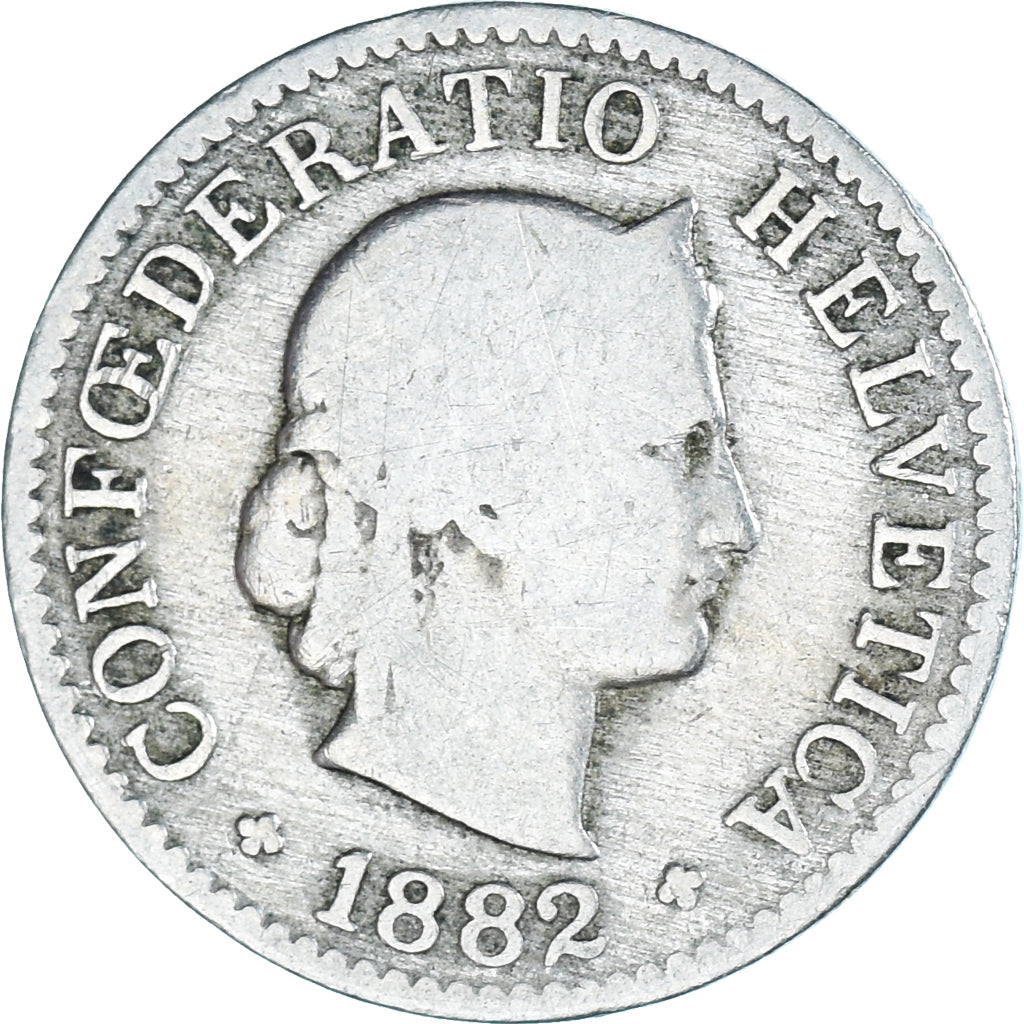 Coin, Switzerland, 5 Rappen, 1882, Bern, F(12-15), Copper-nickel, KM:26