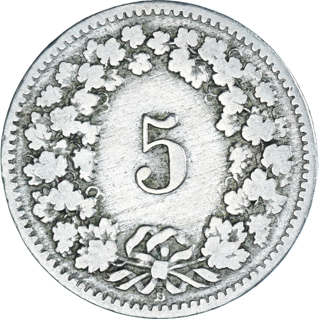 Coin, Switzerland, 5 Rappen, 1882, Bern, F(12-15), Copper-nickel, KM:26