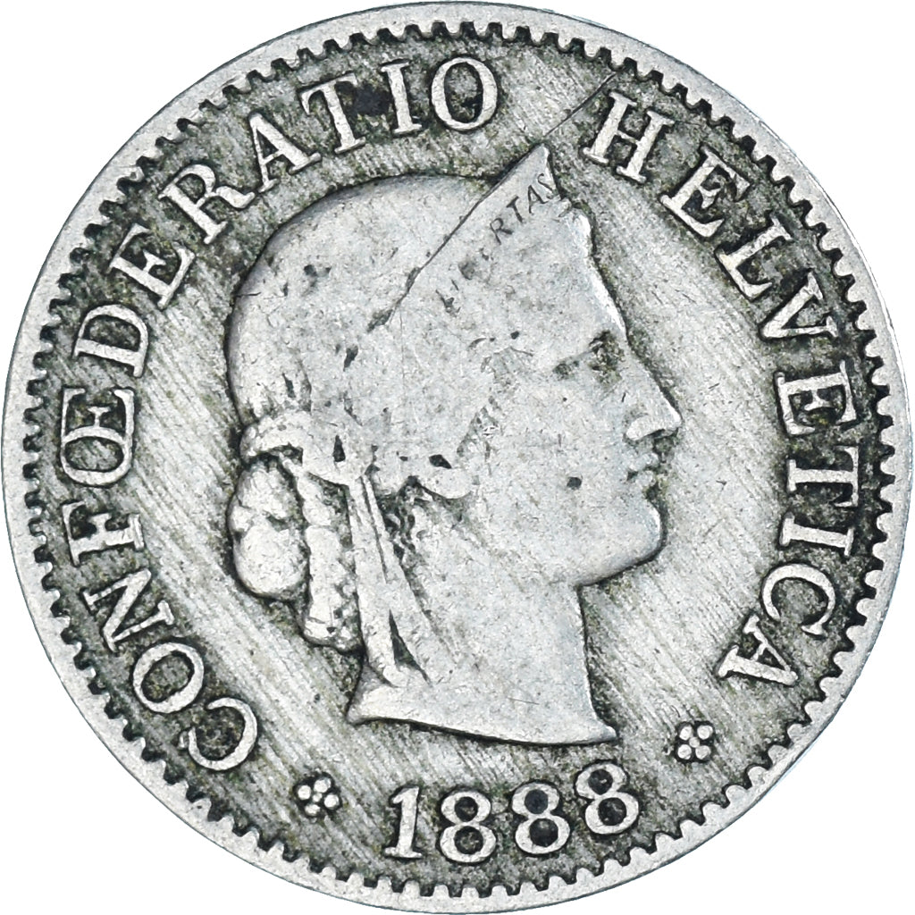 Coin, Switzerland, 5 Rappen, 1888, Bern, VF(20-25), Copper-nickel, KM:26