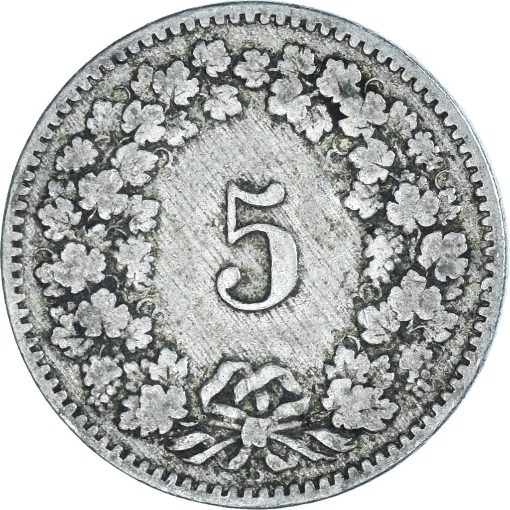 Munten, Zwitserland, 5 Rappen, 1889, Bern, ZG+, Cupro-nikkel, KM:26