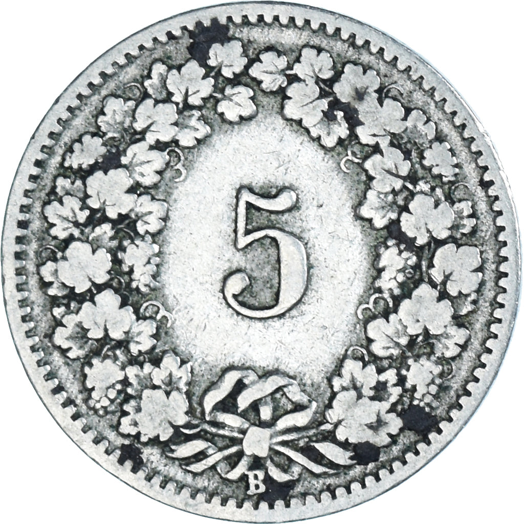 Coin, Switzerland, 5 Rappen, 1900, Bern, F(12-15), Copper-nickel, KM:26