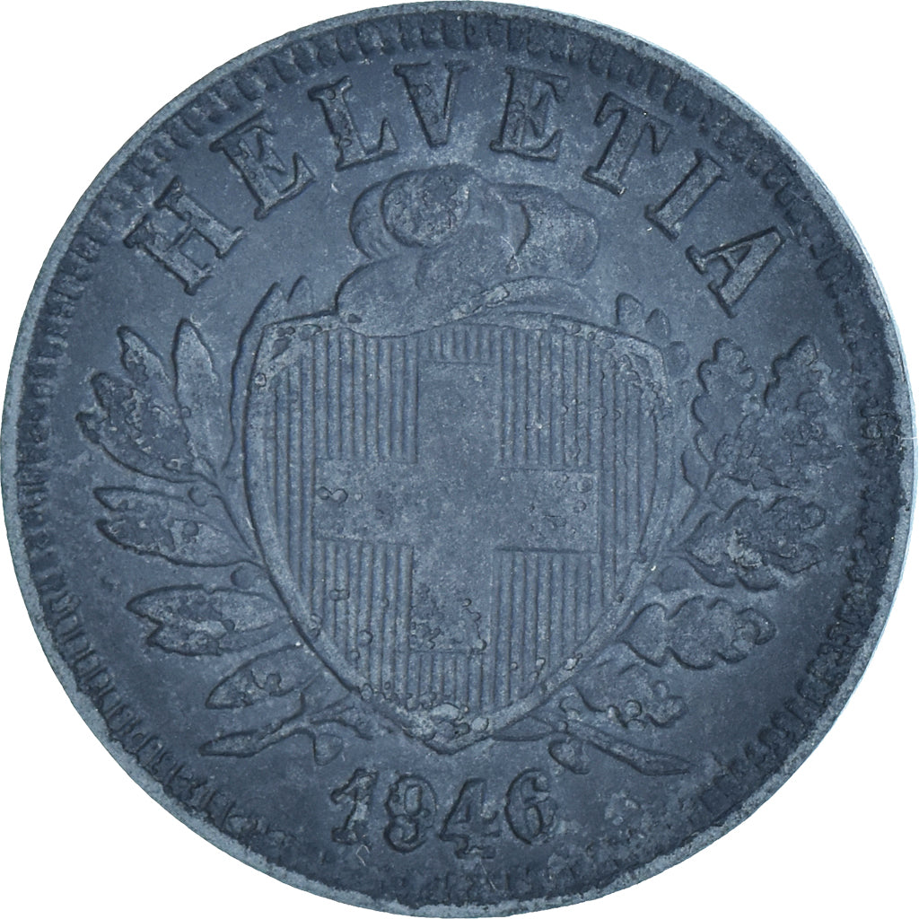 Coin, Switzerland, 2 Rappen, 1946, Bern, VF(30-35), Zinc, KM:4.2b